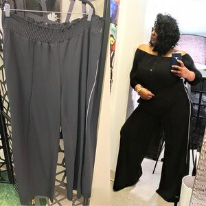 Boohoo Plus Black Wide-Leg Trousers
